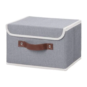 Storage Bin with Lid Storage Boxes with PU Leather Handles PP Plastic Board D... - Picture 1 of 7