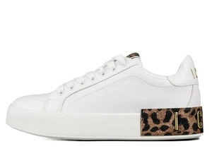 ICON IC05204SD Sneakers Donna Bianca Leopardata Invernale in Pelle Scarpe Casual - Picture 1 of 5