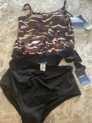 Tankini Gabar talla 16 negro/marrón nuevo con etiquetas Foto 1 de 4