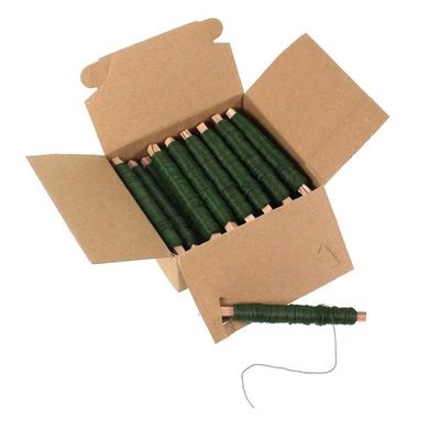 25 Rollen Wickeldraht grün Blumendraht Bindedraht a 100g 0,65mm 2,5kg - Bild 1 von 2