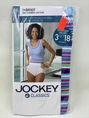 VTG 2003NEW Jockey Classics Ladies Brief Underwear Panty Size 5 100% Cotton - Image 1 of 4