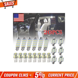 USA 20X White LED Light Interior Package Kit for T10&31mm Map Dome+License Plate - Picture 1 of 12