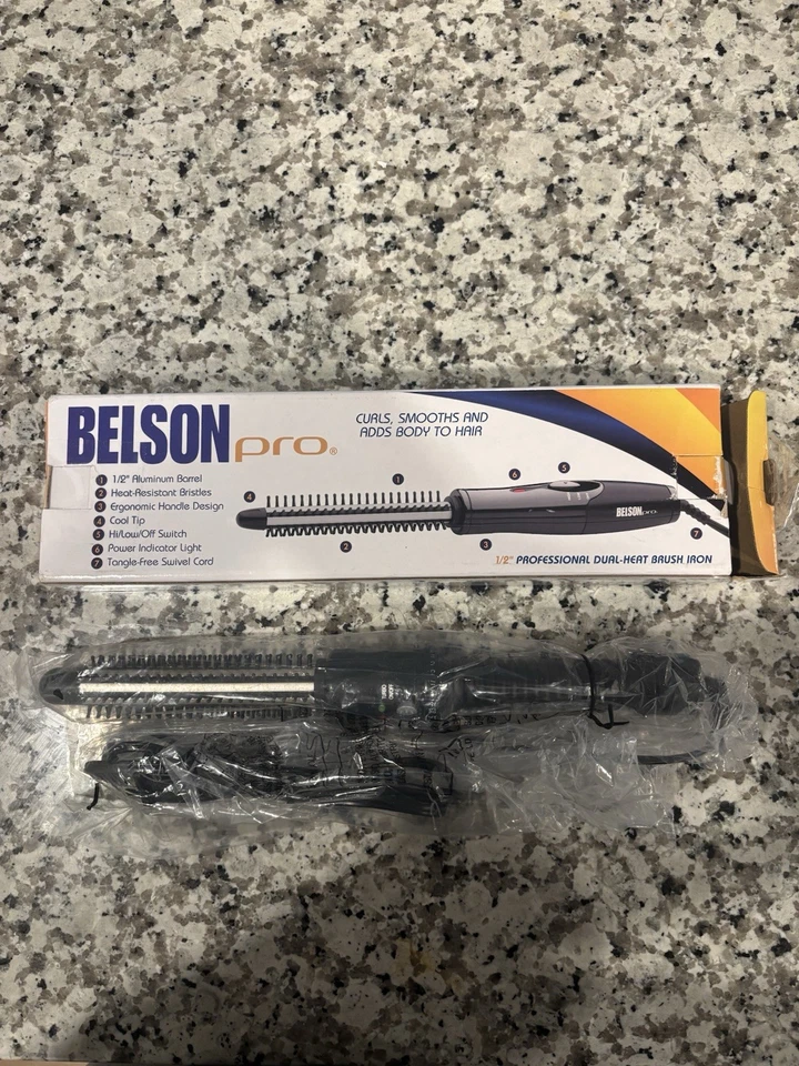 Belson Pro 1/2 Inch Professional Dual-Heat Curling Brush Iron NEW - Image 1 of 1