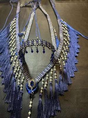 Araber Showhalfter-Set,vorführ Halfter,Pferdeschmuck,blau , Pferd. Pony, Fohlen  - Bild 1 von 4