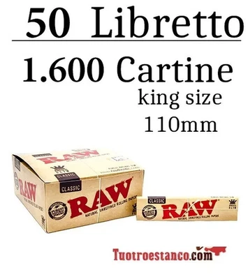 Cartine RAW King Size di 110 mm - 50 libretti - Imagen 1 de 4