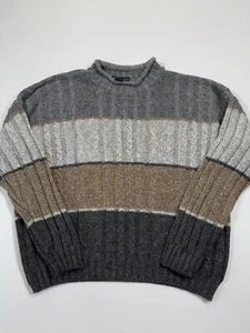 Vintage Northern Isles Sweater Mens Large Wool Cable Fisherman Knit Roll Neck - Picture 1 of 7