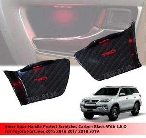 Door Handle Carbon Black with LED For Toyota Fortuner 2015 2016 2017 2018 2019 - Picture 1 of 2