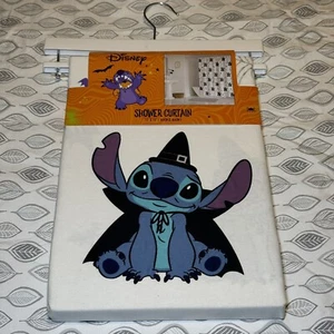 Disney Halloween Stitch Shower Curtains Brand New Bathroom 100% Cotton Witch - Picture 1 of 3