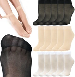 10 Pairs Women's Soft Nylon Ankle Sheer Socks Hosiery - Picture 1 of 28