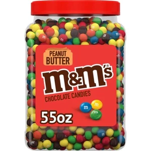 M&M'S mantequilla de maní leche chocolate caramelo tarro a granel 55 oz - Imagen 1 de 7