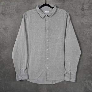 7 Diamonds Shirt Mena 2XL Gray 4 Way Stretch Oxford Button Up Long Sleeve Pocket - Picture 1 of 11