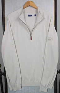 FOOTJOY x WYNSTONE Mens 1/2 Zip Wool Blend Sweater Size XL Pullover Ivory Golf - Picture 1 of 15