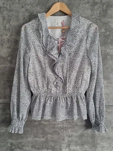RUFFLED TOP WITH LACE UP DETAIL IVORY 2 Ted Baker - Picture 1 of 5