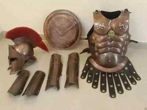 Spartan 300 Helmet With Muscle Jacket & Shield War Armor Set Larp gift 300 Roman - Picture 1 of 2