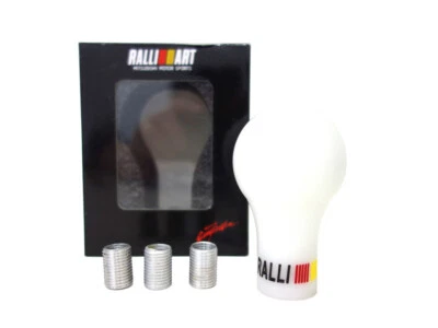 New Ralliart White Sport Manual Car Gear Shift Knob Universal + Adapters - Image 1 of 4