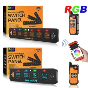 Auxbeam 4/6 Slim Gang Switch Panel APP Control Relay System Truck ATV UTV Boat - Picture 1 of 23