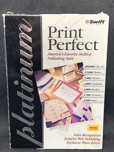 2001 Swift Software - Print Perfect Platinum CD-ROM (inutilisé) 189 000 cliparts + - Photo 1/6