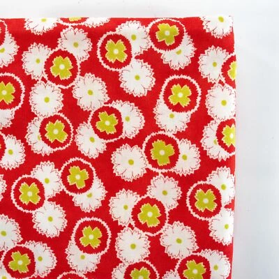 Figs Shirtings Jelly & Jam Barn Red by Fig Tree for Moda Quilting Floral 17x44 - Image 1 of 3