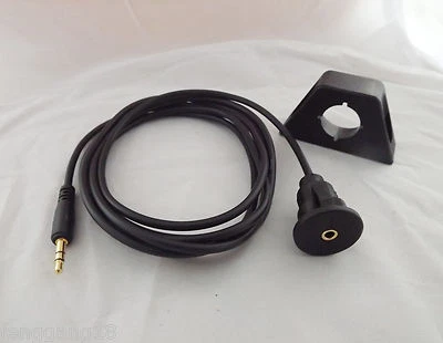 Car Dash Flush Mount 3.5mm Plug To Female Aux Audio Socket Adapter Cable Lead 2m - Image 1 of 4