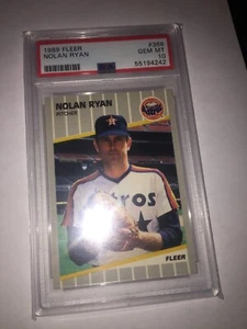 Fleer Baseball #368 1989 Nolan Ryan PSA 10 como nuevo - Imagen 1 de 6