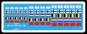 Décalcomanie Decals Flags ARG FI PB BE CH 1/43 1/32 1/24 1/18 Water slide decal - Photo 1/2