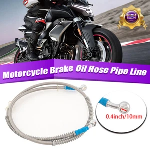 130cm or 51.18" Motorcycle Brake Clutch Oil Hose Line Pipe Hydraulic Silver Tone - Picture 1 of 10