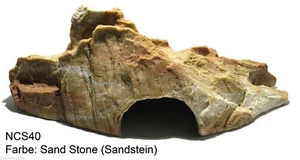 Höhle in Felsoptik - Farbe: Sandstein - Grösse: 39x21x13 cm - Schlangenhöhle - Bild 1 von 1