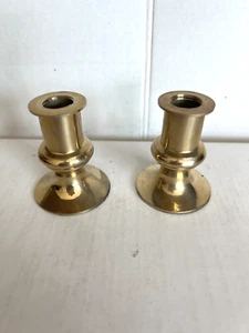 Paar Messing kleine Kerzenständer 2er Set Vintage Kerzenständer 2,5" - Bild 1 von 10