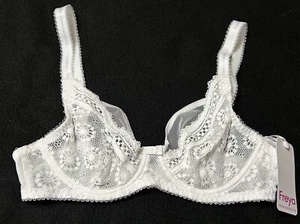 NWT FREYA 5211 Love Note Sheer Lace Underwire 28D White Bra - Picture 1 of 19