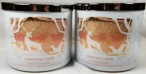 Bath Body Works Candle CHRISTMAS CIDER Scented 3-wick Jars x2 Wax - Picture 1 of 5