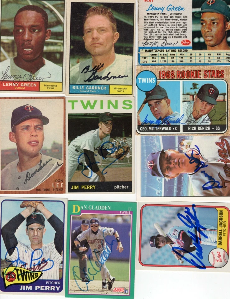 Autographed Twins Cards 1960's 70's 80's 90's 20% off after 4 cards Free Ship - Image 1 of 1