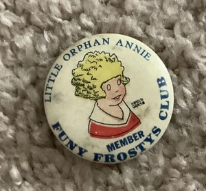 Vtg 1930's Little Orphan Annie "Funy Frostys Club" Member Button - Picture 1 of 2