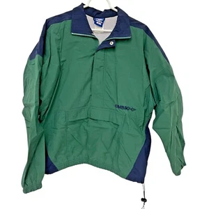 Vintage Umbro Pullover Windbreaker Jacket Anorak Green Navy Color Block Medium - Picture 1 of 12
