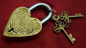 Blossom Flower Design Decorative Door Lock Padlock Brass Hand Craft Gift VR453 - Picture 1 of 4