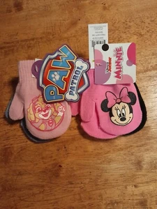 Disney Minnie Mouse Skye Paw Patrol Toddler Mitten Sets 4 Pairs Of Mittens New - Picture 1 of 9