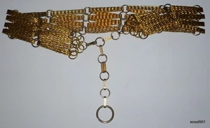 Vintage 1960s Gold Tone Braided Wire Fashion Go Go Mod Belt - Picture 1 of 11