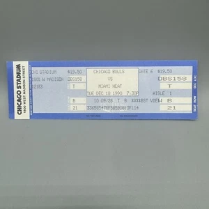 DEC 18, 1990 MICHAEL JORDAN 39 PTS PIPPEN 30 PTS CHICAGO BULLS FULL TICKET - Picture 1 of 2
