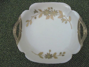 LIMOGES TRESSEMANES & VOGT PORCELAIN BUTTER PAT-NUT-CANDY DISH PIERCED HANDLES - Picture 1 of 5