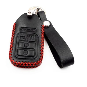 5 Buttons Black Leather for Honda Accord Ridgeline Civic CR-V CR-Z Key Fob Cover - Picture 1 of 5