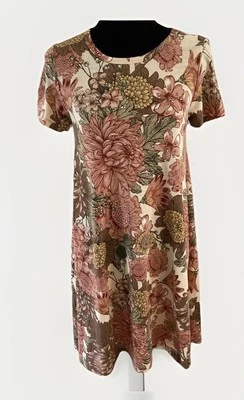 Lularoe Tunic T Shirt Dress Size XS Summer Beach Pullover Peach Floral - Image 1 of 4