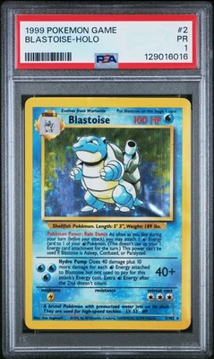 PSA 1 Blastoise 2/102 Base Set Holo Rare Pokemon Card - Image 1 of 2