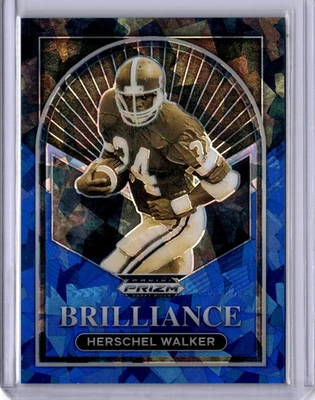 2023 Panini Prizm Draft Picks #BR-14 Herschel Walker Brilliance Blue Ice #/99 - Image 1 of 2