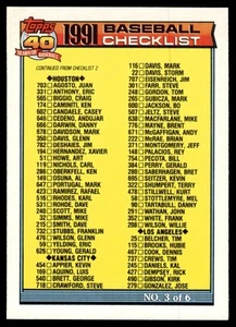 1991 O-Pee-Chee Checklist #3 #366 - Picture 1 of 2