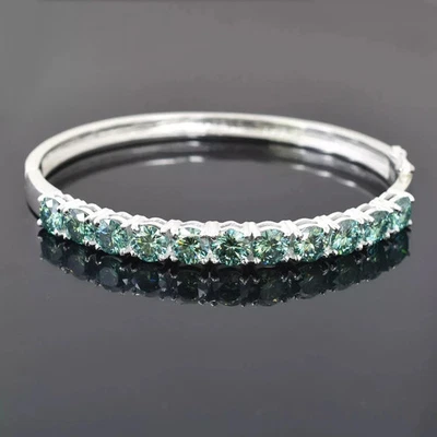 Сертифицированный синий бриллианты 11 карат браслет браслет серебро 925! БЕСПЛАТНЫЕ бриллиантовые шпильки! - Изображение 1 из 4