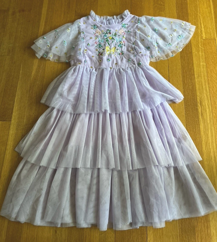 Mini Bernie Girl's Size 11 - 12 Y Embroidered Floral Dress Boden knock-off - Image 1 of 4