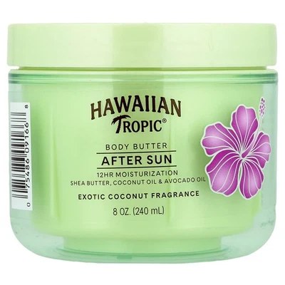 Manteca corporal tropical hawaiana después del sol 8 oz - coco exótico, libre de crueldad y vegano Foto 1 de 4