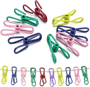 50Pack Metal Chip Clips PVC Coated Chip Bags Clips for Food Bags Laundry Hanging - Picture 1 of 4