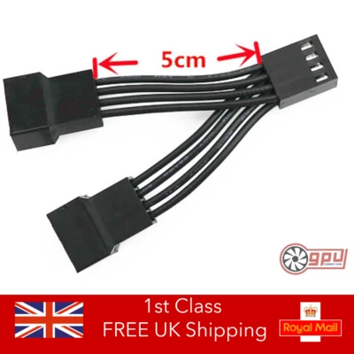 Fan Splitter 4-Pin Y-Cable Dual PWM Super Short 5cm for PC Computer - Image 1 of 4