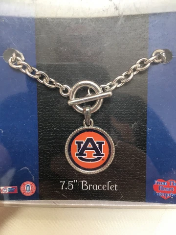 Auburn Tigers Charm Bracelet 7.5” NCAA Final Four Basketball Football NIB Cover