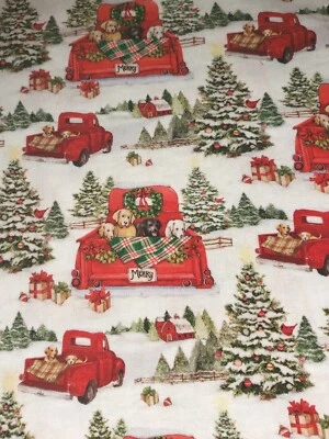 Tela 100 % algodón vacaciones Navidad montar perros Susan Winget FQ Fat Quarter  Foto 1 de 2